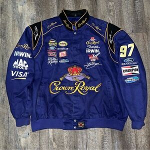 VTG Kyle Busch JH Design Crown Royal Whiskey Mens NASCAR Racing Jacket 4XL Clean
